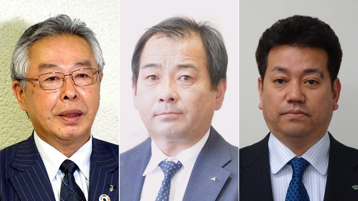 左から樽井功北農中会長、鯖江雅浩十勝酪対会長、中原浩一道農連委員長